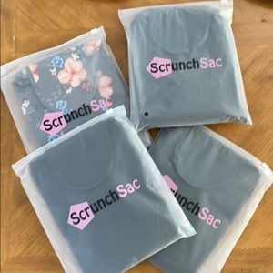 Four Scrunchsacs magic cosmetic pouches